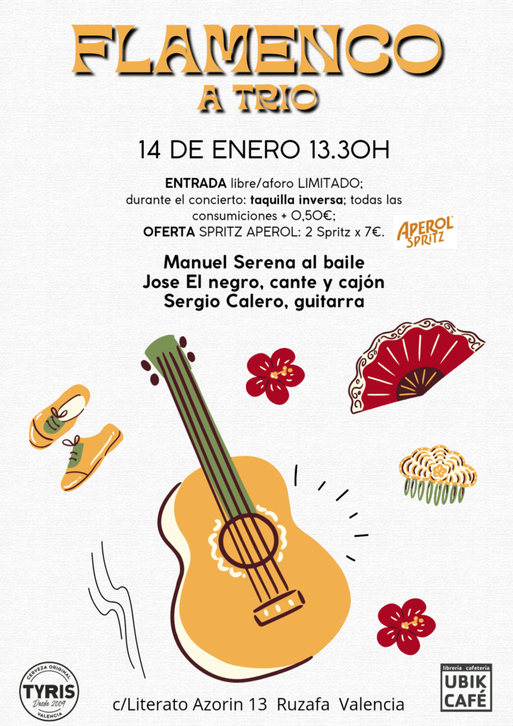 flyer for Flamenco event at Ubik Cafe Valencia