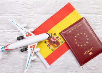 Passport and Flag of Spain