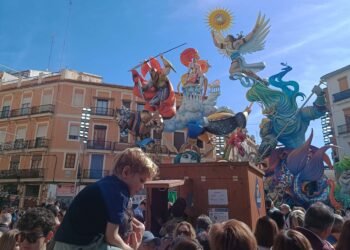 crowds gather for fallas festival in valencia. Ninots 2024